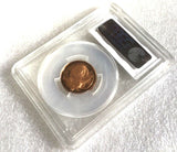 Frill-necked lizard reverse of the 1980 Australian 2 cent proof in its PCGS holder.