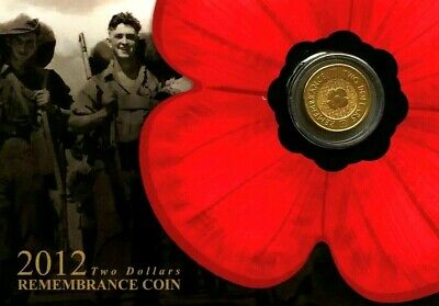 Australia 2012 $2 Uncirculated Remebrance Day Gold Poppy Coin Pack Photo