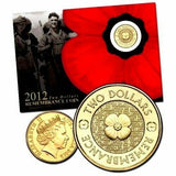 Australia 2012 $2 Uncirculated Remebrance Day Gold Poppy Coin Pack