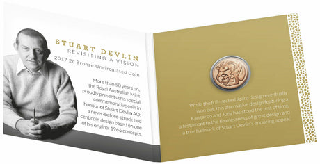 Australia 2017 2 Cent Uncirculated Carded Stuart Devlin Kangaroo Folder