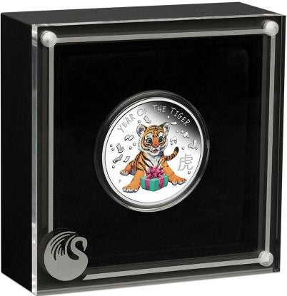 Tuvalu 2022 50 Cents Baby Tiger Coloured 1/2oz Silver Proof Coin