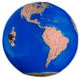 Barbados 2022 $5 Endangered Blue Marble Earth with Meteorite from Space Rose Gold-Plated 3oz Antiqued Silver Sphere Coin
