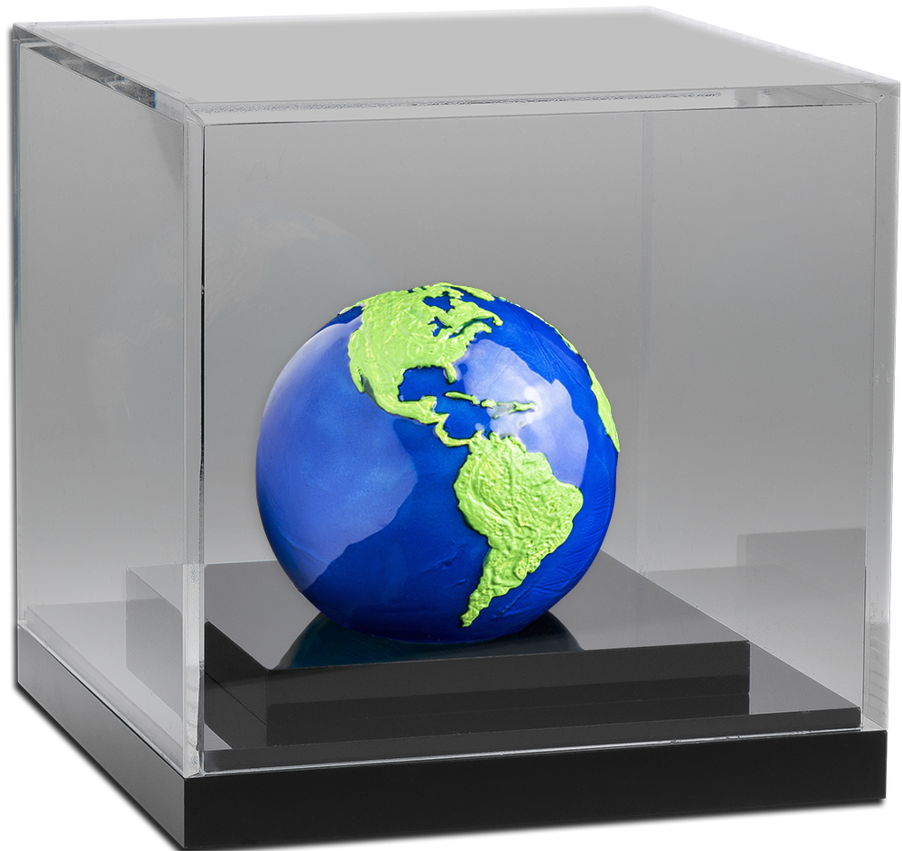 Barbados 2022 $5 Blue Marble Green Planet Earth 3oz Silver Coloured Sphere Coin