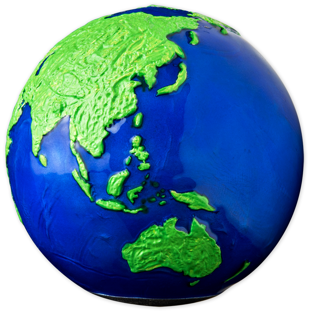 Barbados 2022 $5 Blue Marble Green Planet Earth 3oz Silver Coloured Sphere Coin