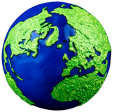 Barbados 2022 $5 Blue Marble Green Planet Earth 3oz Silver Coloured Sphere Coin
