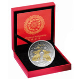 Fiji 2023 $10 Lunar Rabbit Pearl Insert Gold-plated 1oz Silver Proof Coin