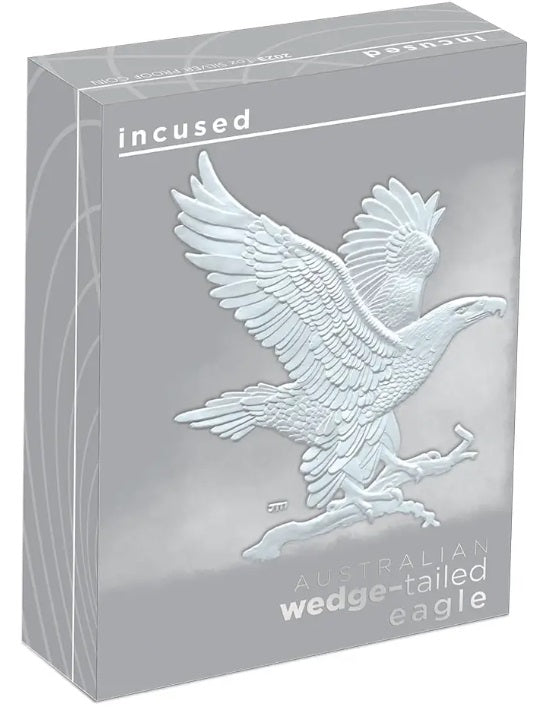 Australia 2023 $1 Wedge-Tailed Eagle Incuse 1oz Silver Brilliant Uncirculated Coin Perth Mint