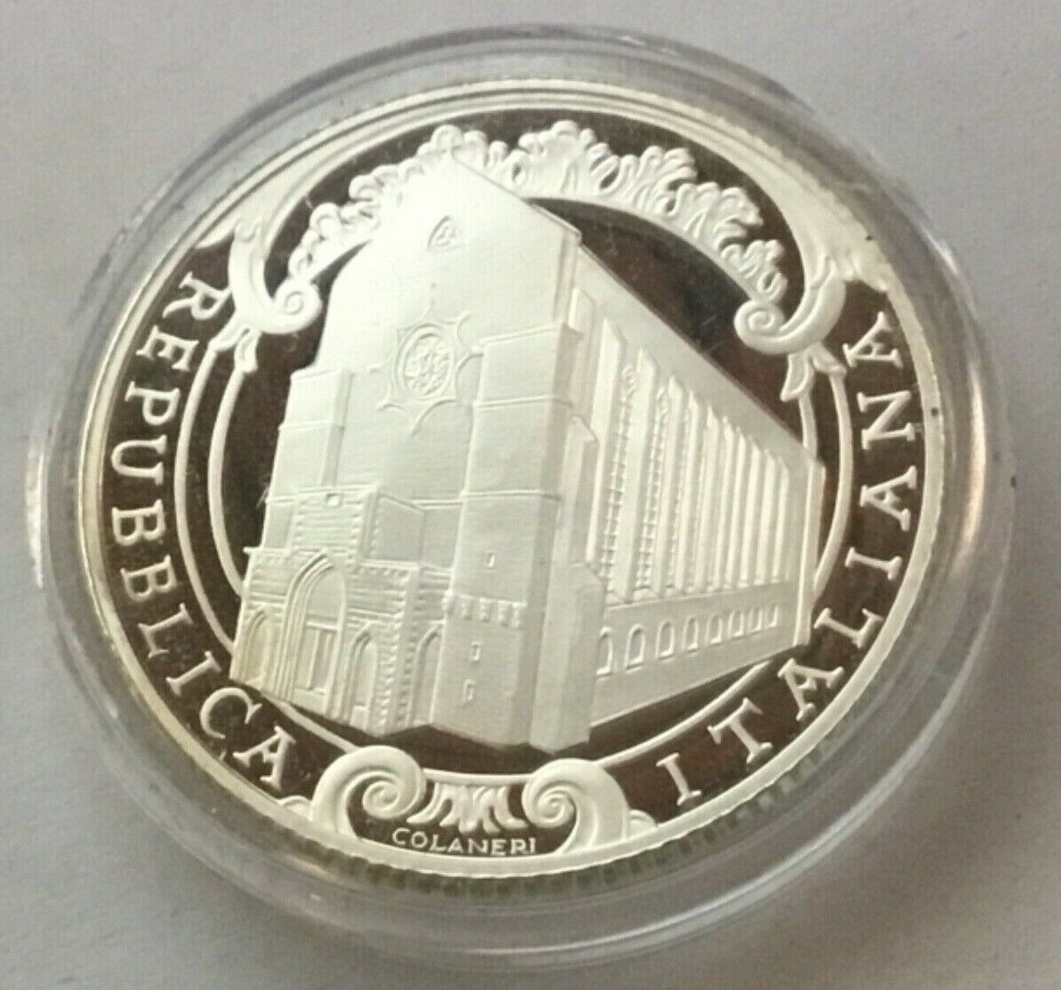 Italy 2010 5 Euro Santa Chiara 700th Anniversary Naples Silver Proof Reverse