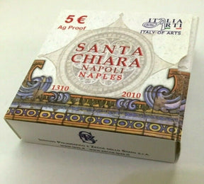 Italy 2010 5 Euro Santa Chiara 700th Anniversary Naples Silver Proof Box