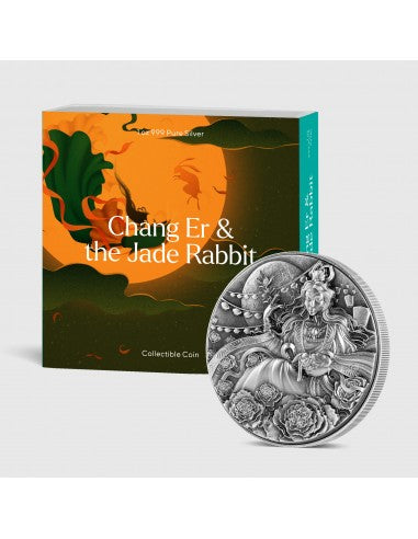2023 Chad  5000 Francs  Chang Er & the Jade Rabbit 1 Oz Silver and 4.5 Oz Copper Coin