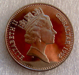 Gibraltar 1992 2.8 Ecus 2 Pounds Knight on Horse Uncirculated