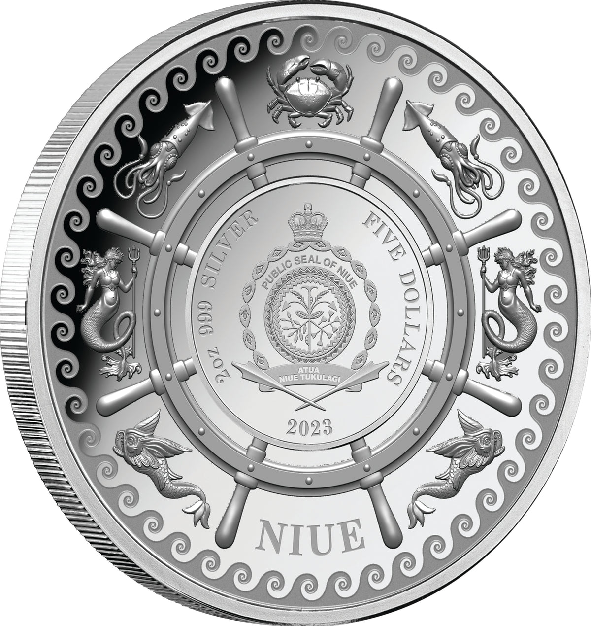 Niue 2023 $5 The Kraken 2oz .999 Silver Proof Coin 750 Minted