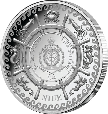 Niue 2023 $5 The Kraken 2oz .999 Silver Proof Coin 750 Minted