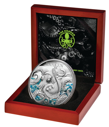 Niue 2023 $5 The Kraken 2oz .999 Silver Proof Coin 750 Minted