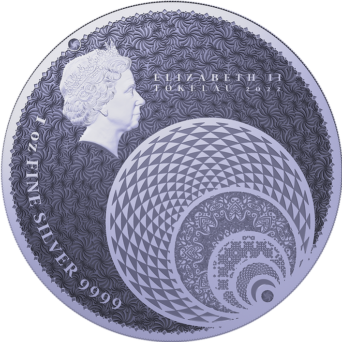 Tokelau 2022 $5 Magnum Opus Golden Ratio Fractals 1oz .9999 Silver BU Coin