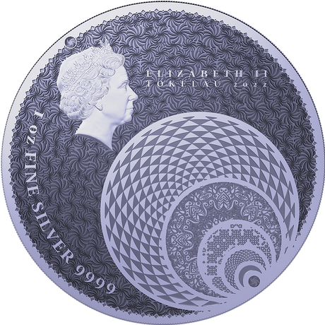 Tokelau 2022 $5 Magnum Opus Golden Ratio Fractals 1oz .9999 Silver BU Coin