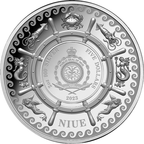 Niue 2023 $5 The Kraken 2oz .999 Silver Proof Coin 750 Minted