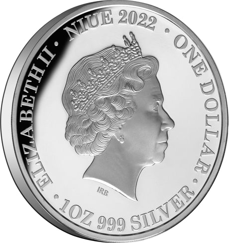 Niue 2022 $1 Queen Elizabeth II Tribute Gold-plated 1oz Silver Proof Coin