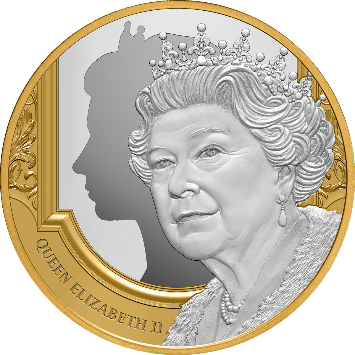 Niue 2022 $1 Queen Elizabeth II Tribute Gold-plated 1oz Silver Proof Coin