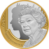 Niue 2022 $1 Queen Elizabeth II Tribute Gold-plated 1oz Silver Proof Coin
