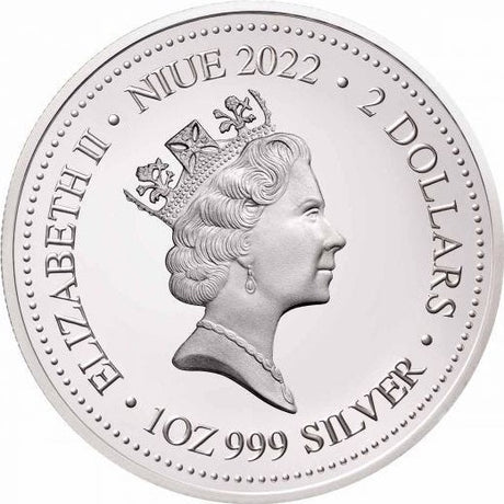 Niue 2022 $2 Great Barrier Reef Coloured 1oz Silver Proof Coin with Pearl Edge Numbered