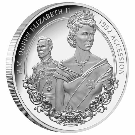 Tokelau 2022 $5 Queen Elizabeth II Accession 1oz Silver Proof Coin
