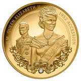 Tokelau 2022 $100 Queen Elizabeth II Accession 1oz 99.99% Gold Proof Coin