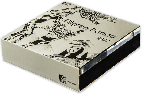 Solomon Islands 2022 $5 Panda Filigree 2oz Gold Plated Silver Proof-like Coin