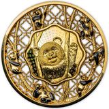 Solomon Islands 2022 $5 Panda Filigree 2oz Gold Plated Silver Proof-like Coin
