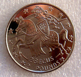 Gibraltar 1992 2.8 Ecus 2 Pounds Knight on Horse Uncirculated