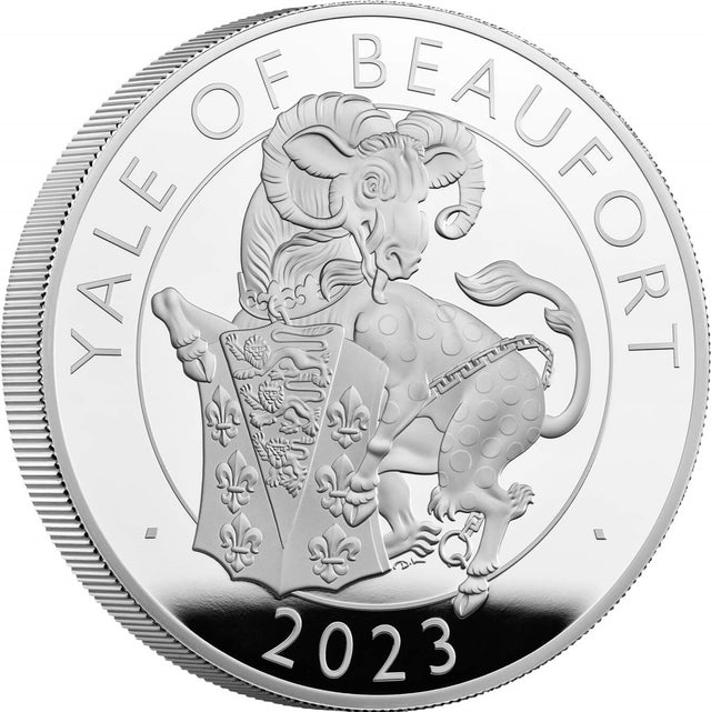 Yale of Beaufort Goat like Beast and Coat of Arms and 2023 in the Legend at the bottom.