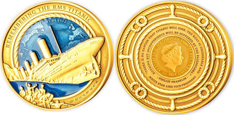Solomon Islands 2021 $25 Remembering the RMS Titanic 35th Anniversary 3 Oz Gold Proof Coin