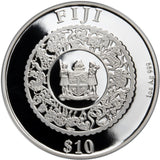 Fiji 2023 $10 Lunar Rabbit Pearl Insert Gold-plated 1oz Silver Proof Coin