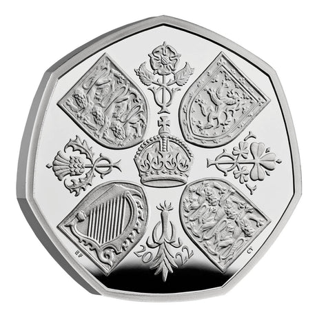 United Kingdom 2022 50p King Charles III Queen Elizabeth II Tribute Silver Proof Coin
