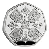 United Kingdom 2022 50p King Charles III Queen Elizabeth II Tribute Silver Proof Piedfort