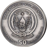 Rwanda 2020 50 RWF Antiqued Mayflower Nautical Ounce 1 Oz Silver Antique Coin