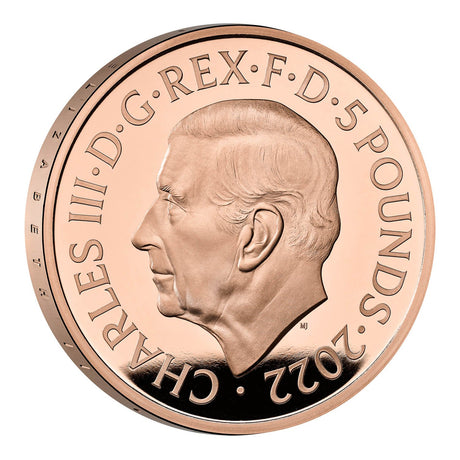 United Kingdom 2022 £5 King Charles III Queen Elizabeth II Tribute Gold Proof Coin