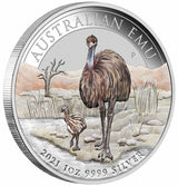Australia 2021 $1 Australian Emu - 1oz Silver Coloured Coin - ANDA Melbourne Money Expo Perth Mint