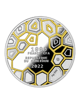 Cameroon 2022 1000 Francs Be Strong Turtle 1 Oz Silver Gold-plated