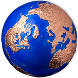 Barbados 2022 $5 Endangered Blue Marble Earth with Meteorite from Space Rose Gold-Plated 3oz Antiqued Silver Sphere Coin