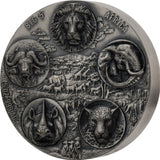 Ivory Coast 2022 5000 Francs Completer Big Five Mauquoy 5 Oz Antique .999 Silver Coin #263/999