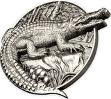 Burundi 2023 100 Francs Protecting Wildlife Series- Crocodile 5 Oz .999 Antique Silver 70mm Coin 799 Minted