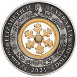 Australia 2021 $2 Christmas Wonderland 2oz Silver Antiqued Coloured Coin Perth Mint