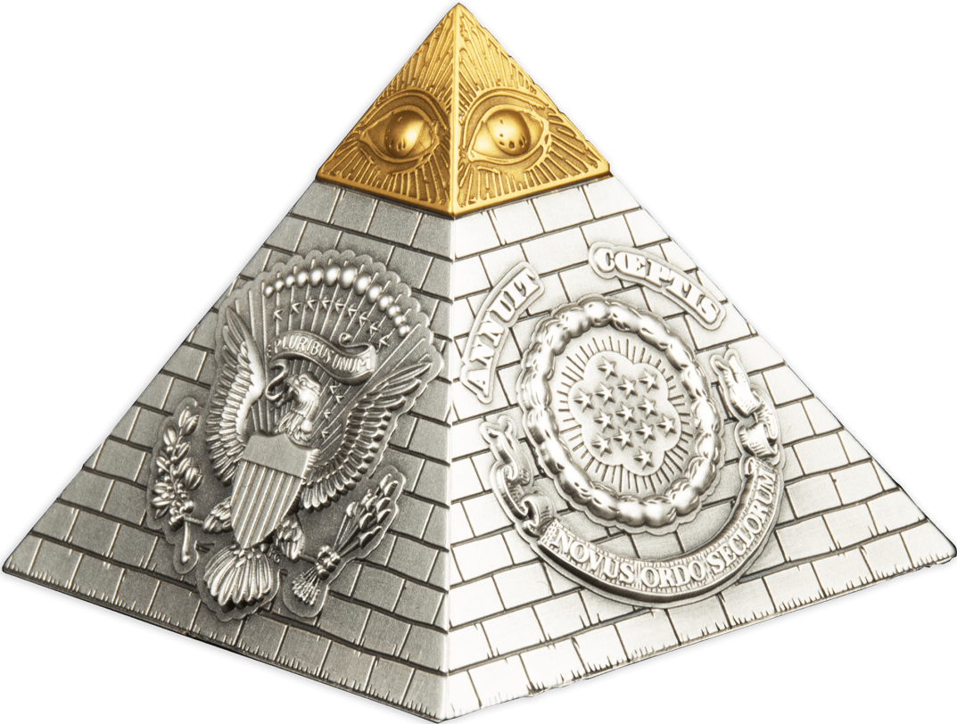 Barbados 2023 $5 Eye of Providence Pyramid 5 Oz Antique Silver Coin 750 Made
