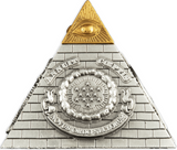 Barbados 2023 $5 Eye of Providence Pyramid 5 Oz Antique Silver Coin 750 Made