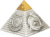 Barbados 2023 $5 Eye of Providence Pyramid 5 Oz Antique Silver Coin 750 Made