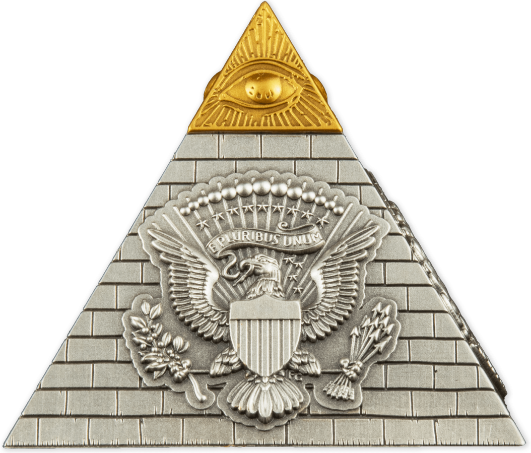 Barbados 2023 $5 Eye of Providence Pyramid 5 Oz Antique Silver Coin 750 Made