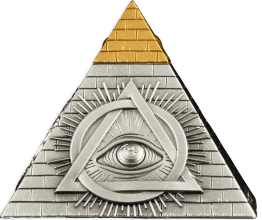 Barbados 2023 $5 Eye of Providence Pyramid 5 Oz Antique Silver Coin 750 Made