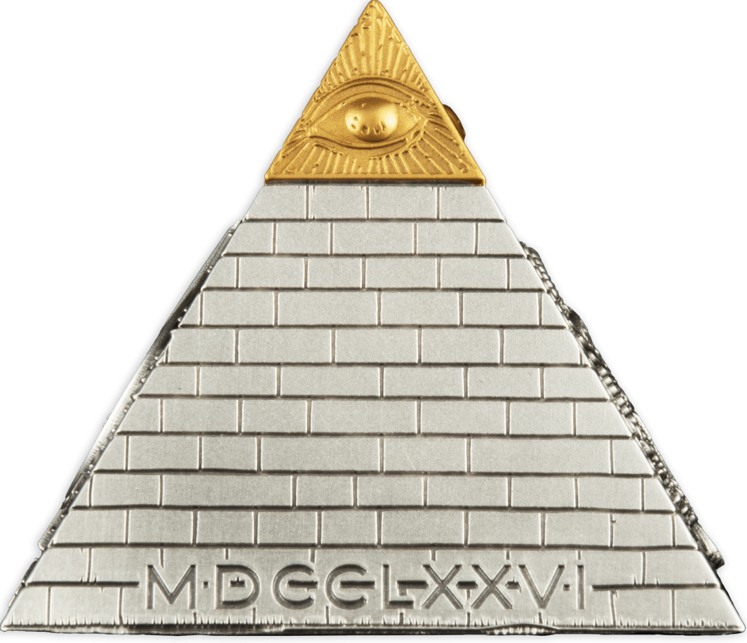 Barbados 2023 $5 Eye of Providence Pyramid 5 Oz Antique Silver Coin 750 Made