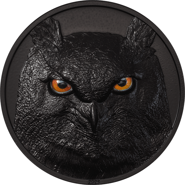 Palau 2021 $10 Eagle Owl Hunters by Night 2 oz Silver Coin CIT Smartminting®